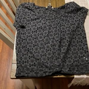 American Eagle Black Eyelet Top
